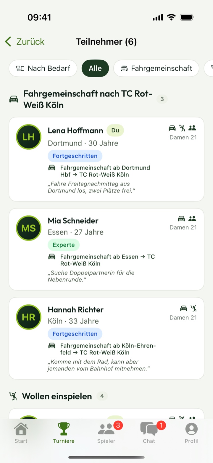 Teilnehmer:innen & Fahrgemeinschaften